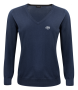 J. Harvest & Frost Merino V-Neck - Dame Marine