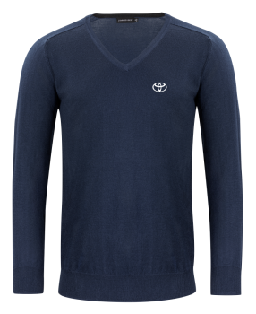 J. Harvest & Frost Merino V-Neck - Herre Marine