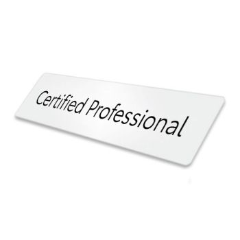 Skiltplate Certified Professional - 2 stk i sett